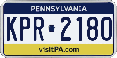 PA license plate KPR2180