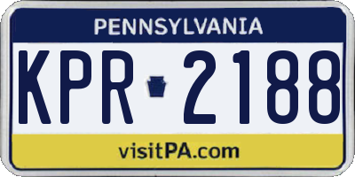 PA license plate KPR2188