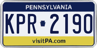 PA license plate KPR2190
