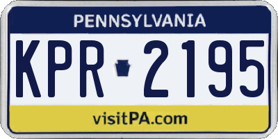 PA license plate KPR2195