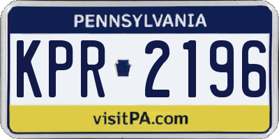 PA license plate KPR2196