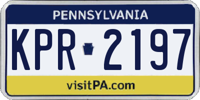 PA license plate KPR2197