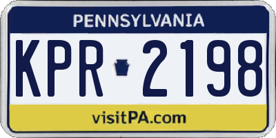 PA license plate KPR2198