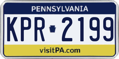 PA license plate KPR2199
