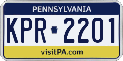 PA license plate KPR2201