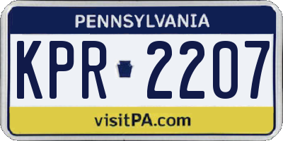 PA license plate KPR2207
