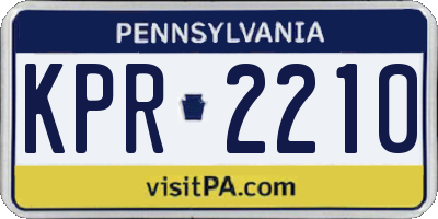 PA license plate KPR2210