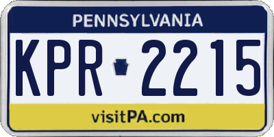 PA license plate KPR2215