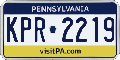 PA license plate KPR2219