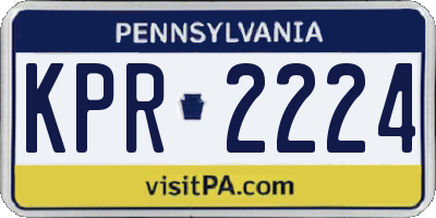 PA license plate KPR2224