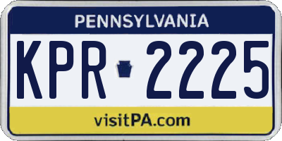 PA license plate KPR2225