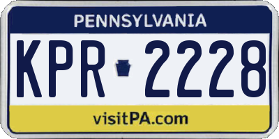 PA license plate KPR2228