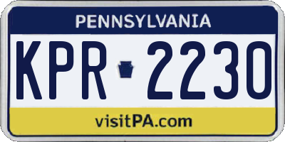 PA license plate KPR2230