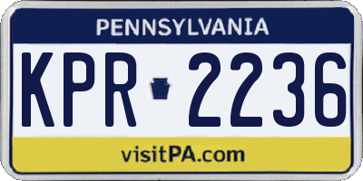 PA license plate KPR2236