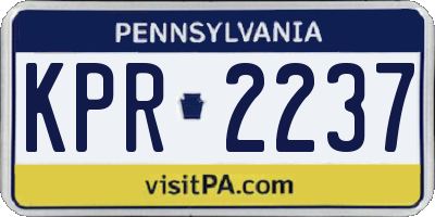 PA license plate KPR2237