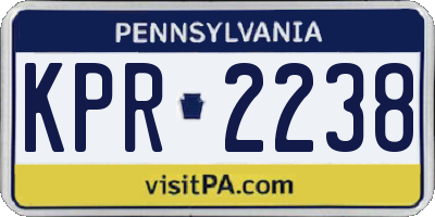 PA license plate KPR2238