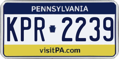 PA license plate KPR2239