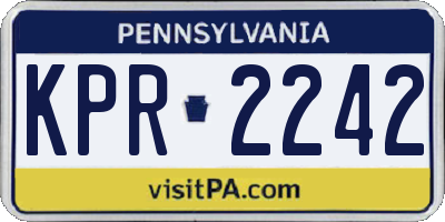 PA license plate KPR2242
