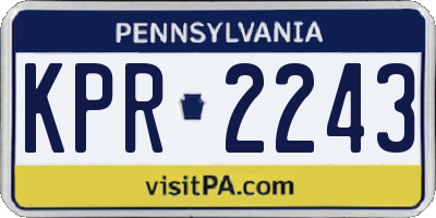 PA license plate KPR2243