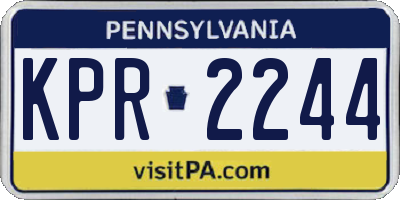 PA license plate KPR2244