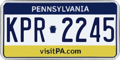 PA license plate KPR2245