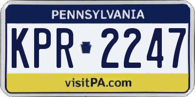 PA license plate KPR2247