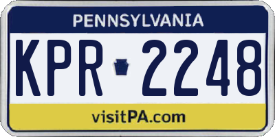 PA license plate KPR2248
