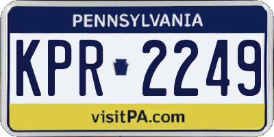 PA license plate KPR2249