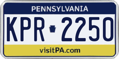 PA license plate KPR2250