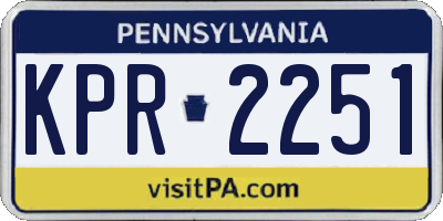PA license plate KPR2251