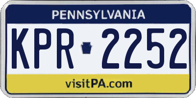 PA license plate KPR2252