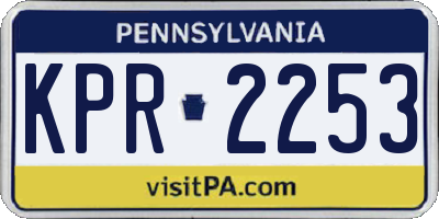 PA license plate KPR2253