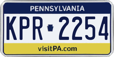 PA license plate KPR2254