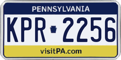 PA license plate KPR2256