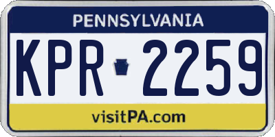 PA license plate KPR2259