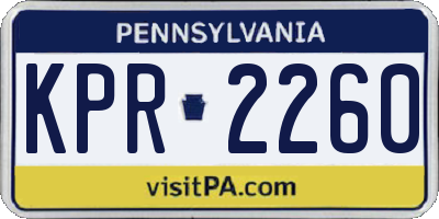 PA license plate KPR2260