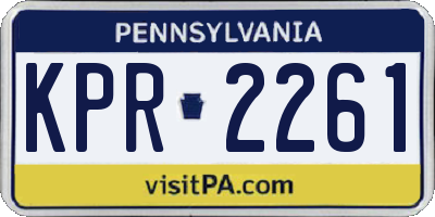 PA license plate KPR2261