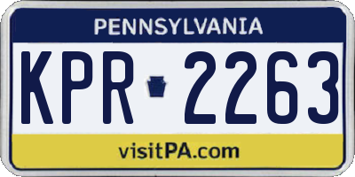PA license plate KPR2263