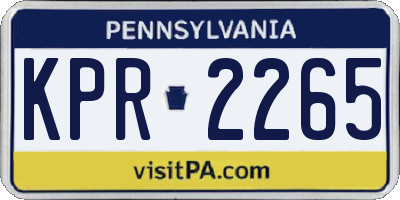 PA license plate KPR2265
