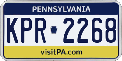 PA license plate KPR2268