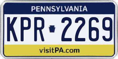 PA license plate KPR2269