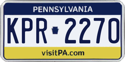 PA license plate KPR2270