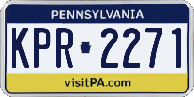 PA license plate KPR2271