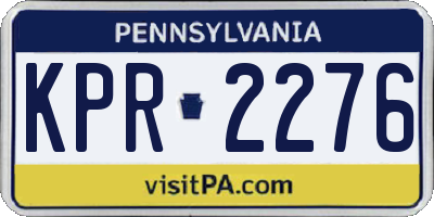 PA license plate KPR2276