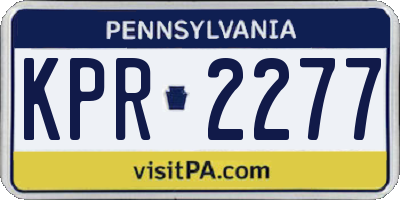 PA license plate KPR2277