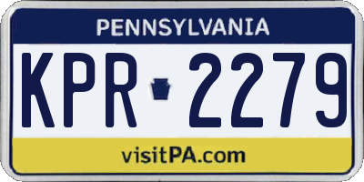 PA license plate KPR2279