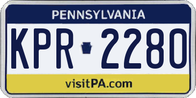 PA license plate KPR2280