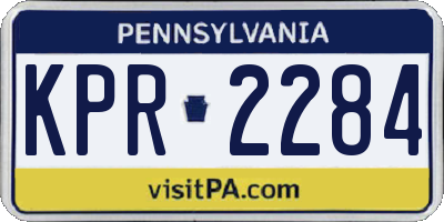 PA license plate KPR2284