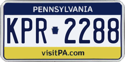 PA license plate KPR2288