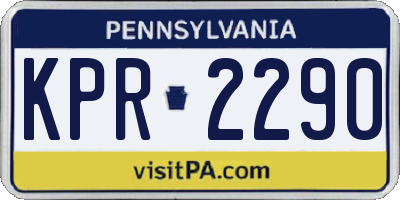 PA license plate KPR2290